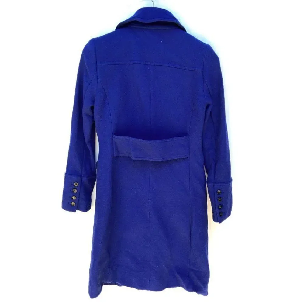 J. Crew Double Cloth Lady Day Royal Blue Long Peacoat